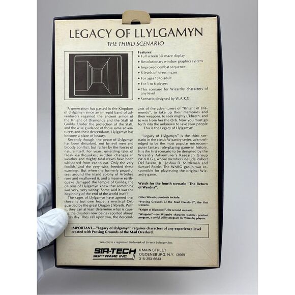 Vtg 1983 Wizardry 3 Legacy Of Llylgamyn Apple II - Original Box w/Disk & Papers - Picture 3 of 7